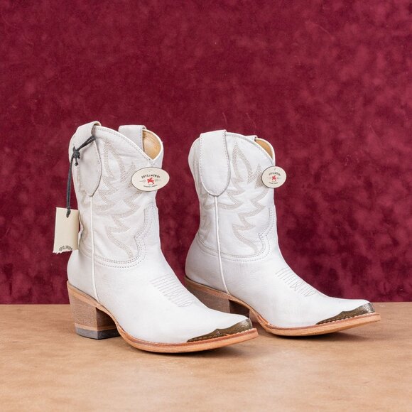 Idyllwind Shoes - Idyllwind Women Wheels White Leather Western Cowboy Party Ankle Boots sz 7